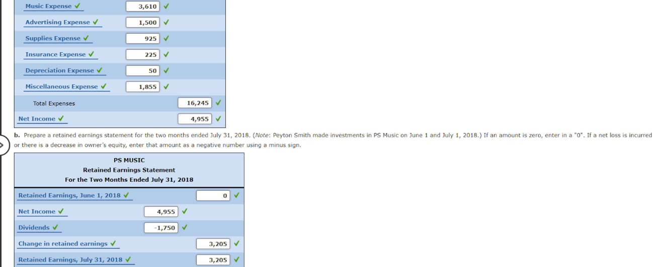 is shown below: PS Music Adjusted Trial Balance July 31, 2018 Account