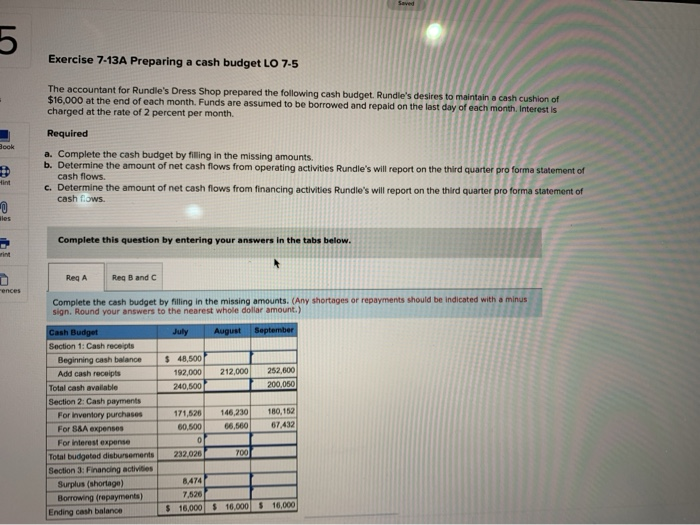keep getting them wrong chapter 7 group work! Seved 5 Exercise 7-13A