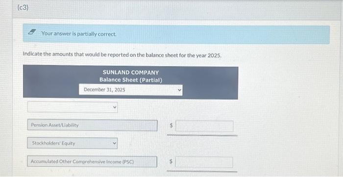 parenthesis e.g. (45).) Prepare the journal entry to record pension expense and