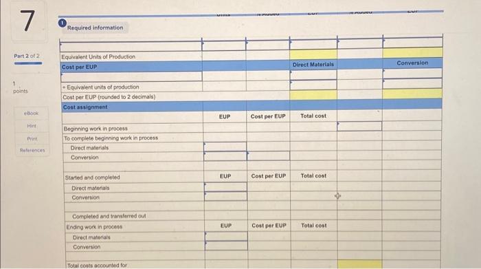 Complete & EUP \\ \hline \multicolumn{6}{|l|}{ Units started and completed } \\