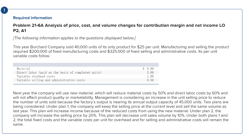 Can you help with this one? Required information Problem 21-6A Analysis