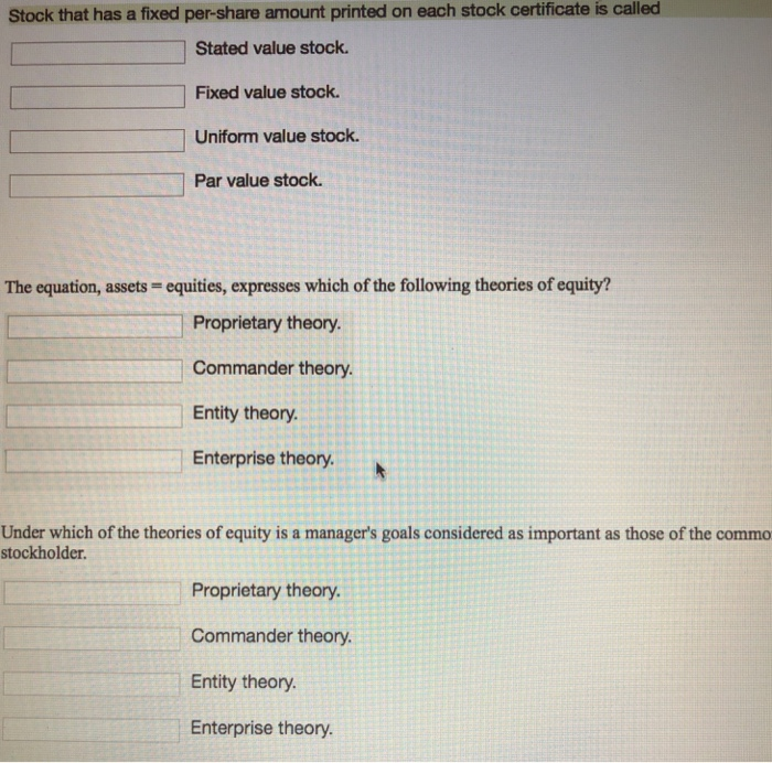  Stock that has a fixed per-share amount printed on each stock