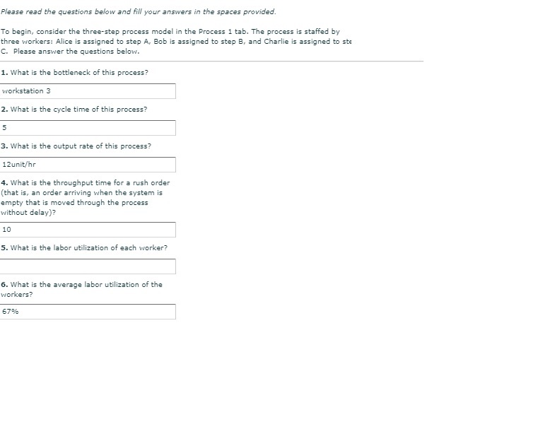 Sim Time (hrs:mins) Utilization Capacity per Hour (units/hr) Avg. Throughput Time Cycle