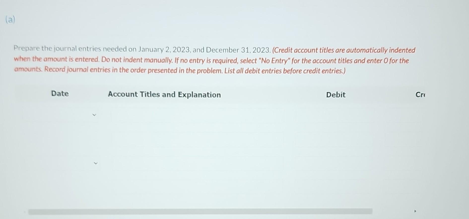 sell Product A and Product B on January 2, 2023, for an