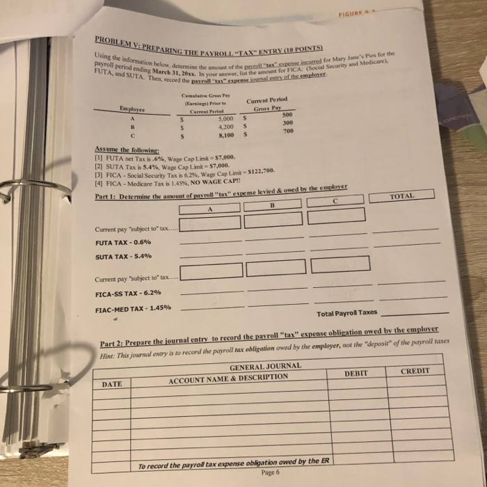  PROBLEM Y: PREPARING THE Using the information below, determine payroll period