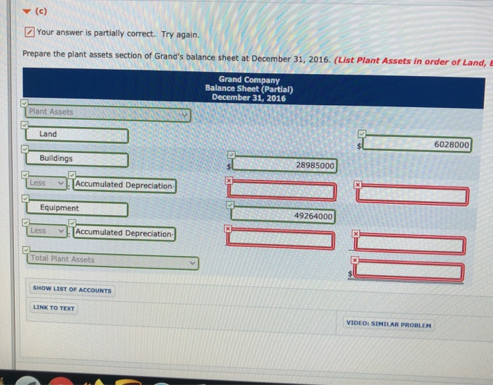  Please help. (c) Your answer is partially correct. Try again. Prepare