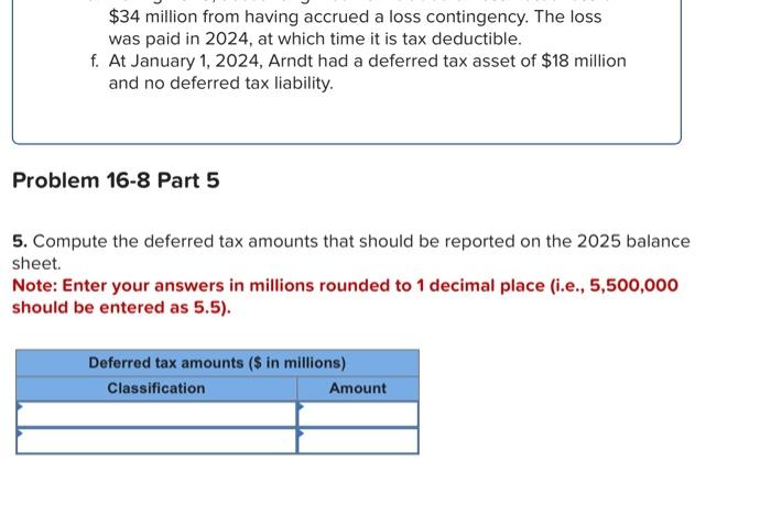 information applies to the questions displayed below.] Arndt, Incorporated reported the following