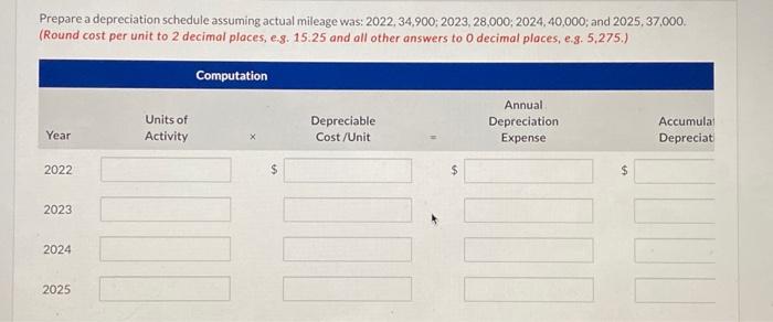 in depreciating its buses. One bus was purchased on January 1, 2022,
