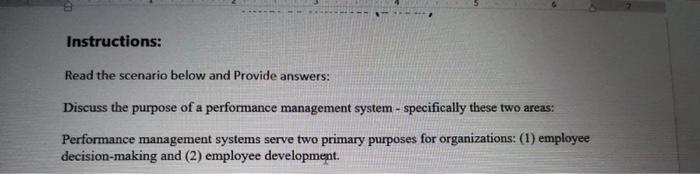 Human resources management Instructions: Read the scenario below and Provide answers: Discuss