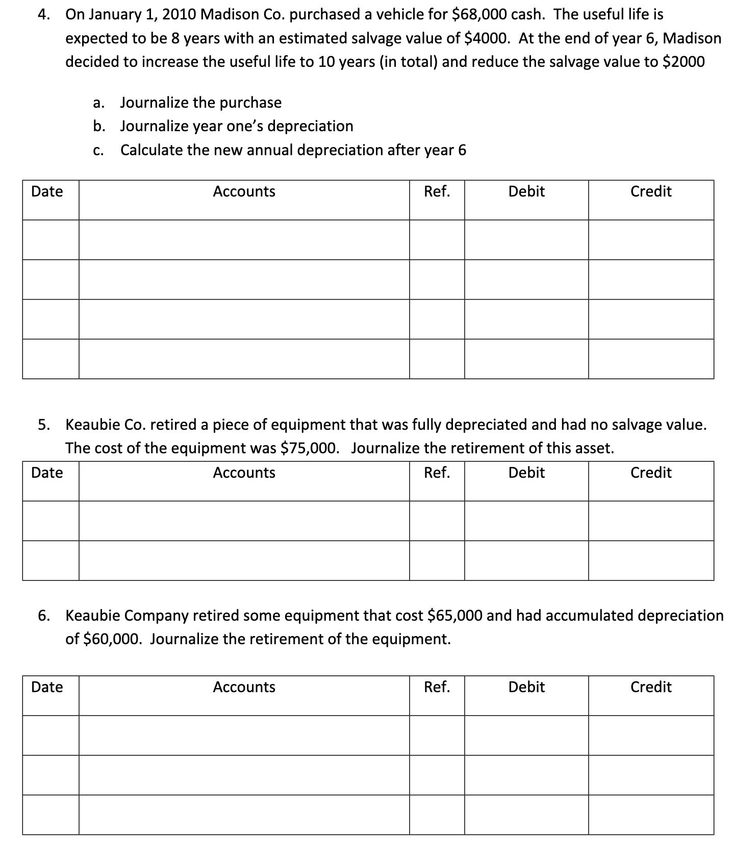 oil filter on truck, $100; Installed equipment on truck, $3,200; Replaced motor