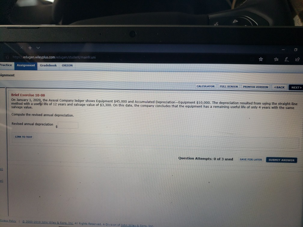 Practice Assignment Gradebook ORION ignment CALCULATOR FULL SCREEN PRINTER VERSION BACK