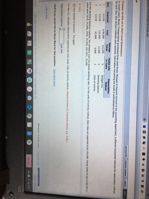  plus.com/edugen/lt/main.uni CALCULATOR PRINTER VERSION BACK NEXT Problem 10-02A al-b (Part Level