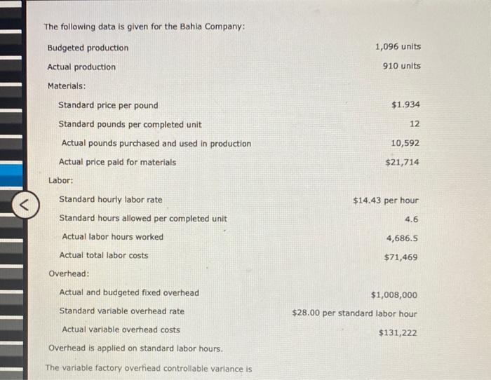 Standard price per ounce $1.802 Standard ounces per completed unit 10 Actual