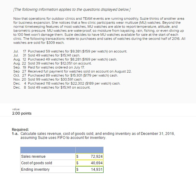 IThe following information applies to the questions displayed below./ Now that