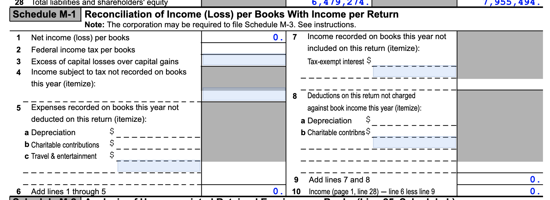 my Balance sheet to my Schedule M-1. 1120: 2018 U.S. Corporation Income