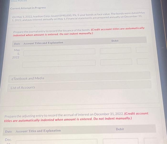  View Policies Current Attempt in Progress On May 1, 2022, Ivanhoe