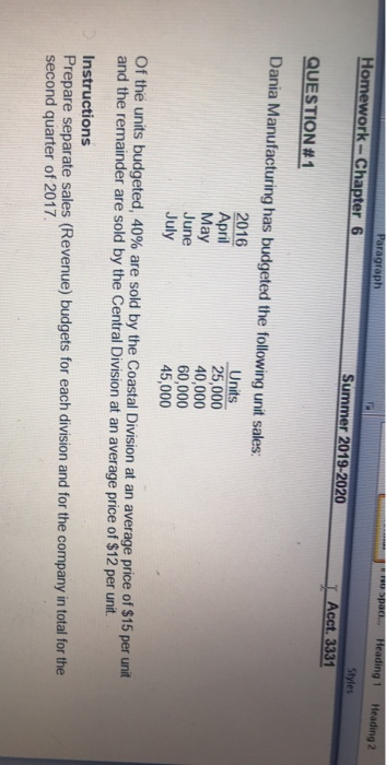  Paragraph Homework - Chapter 6 spaci... Heading 1 Heading 2 Summer