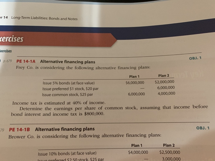  r 14 Long-Term Liabilities: Bonds and Notes ercises xercises OBJ. 1