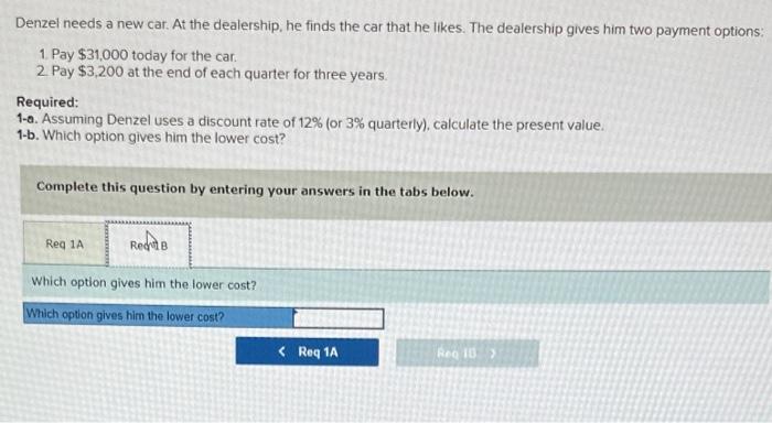 a new car: At the dealership, he finds the car that he