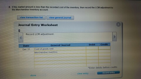 Problem 6-5A Lower of cost or market LO P2 A physical inventory