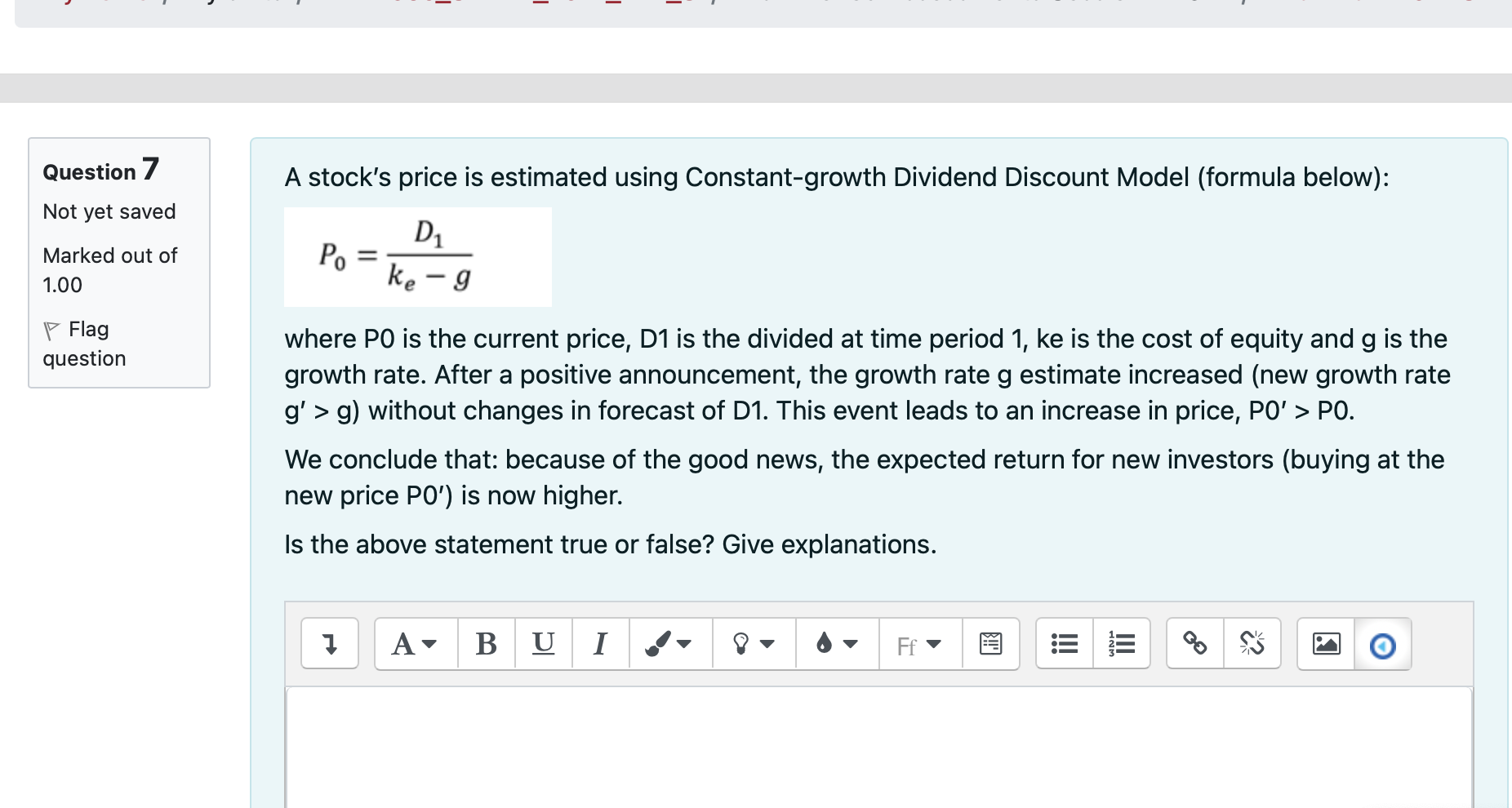 and standard deviation of B is 10%. The risk-free asset in the
