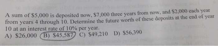  Show all work do not use excel to solve sum of