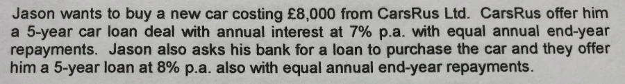 *need to use general repayment loan formula A (equal regular payment)