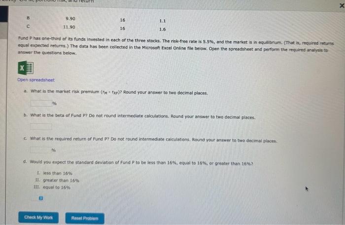 and return Consider the following information for three stocks, Stocks A, B,