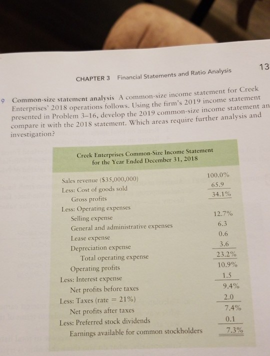 13 CHAPTER 3 Financial Statements and Ratio Analysis 9 Common-size statement