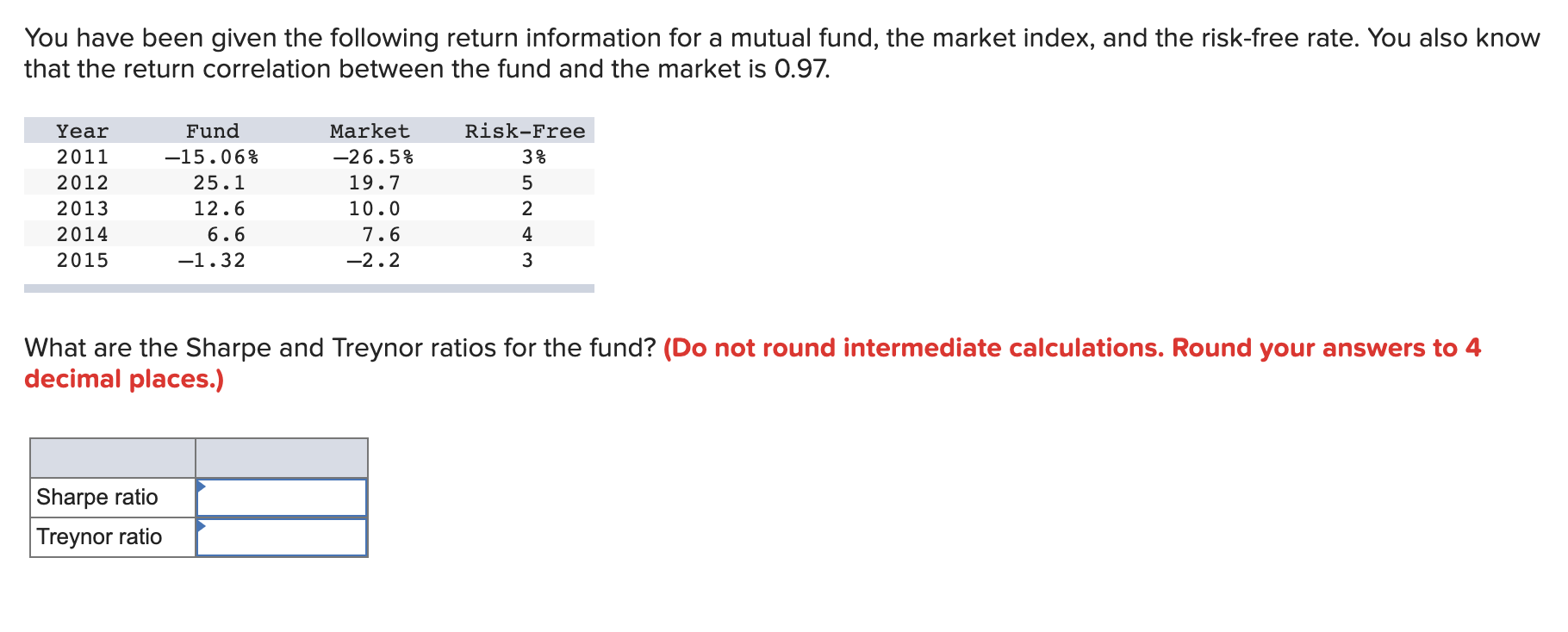 You have been given the following return information for a mutual