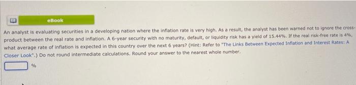  eBook An analyst is evaluating securities in a developing nation where