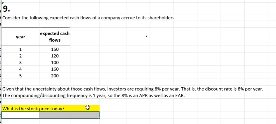 Please solve the following questions using EXCEL FILE! Consider the following expected