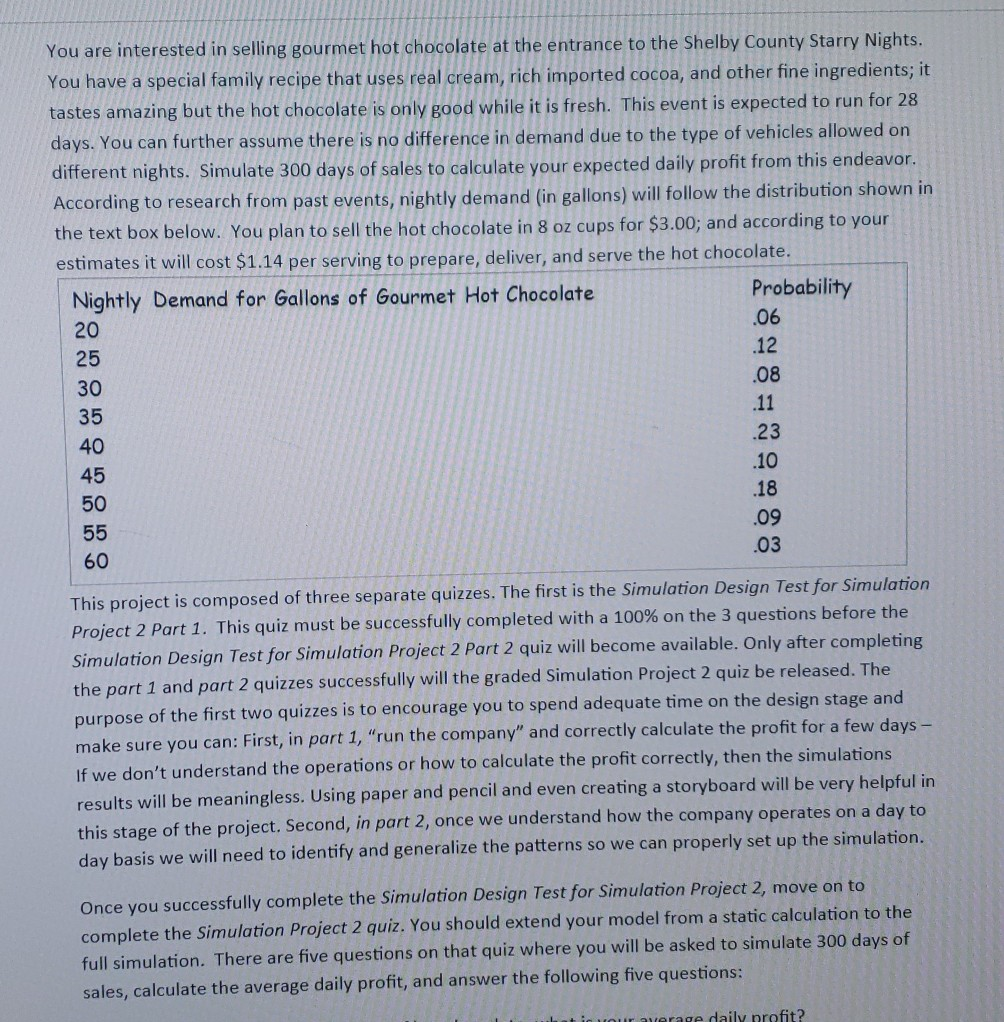  how do I set this simulation up in excel. 1) what