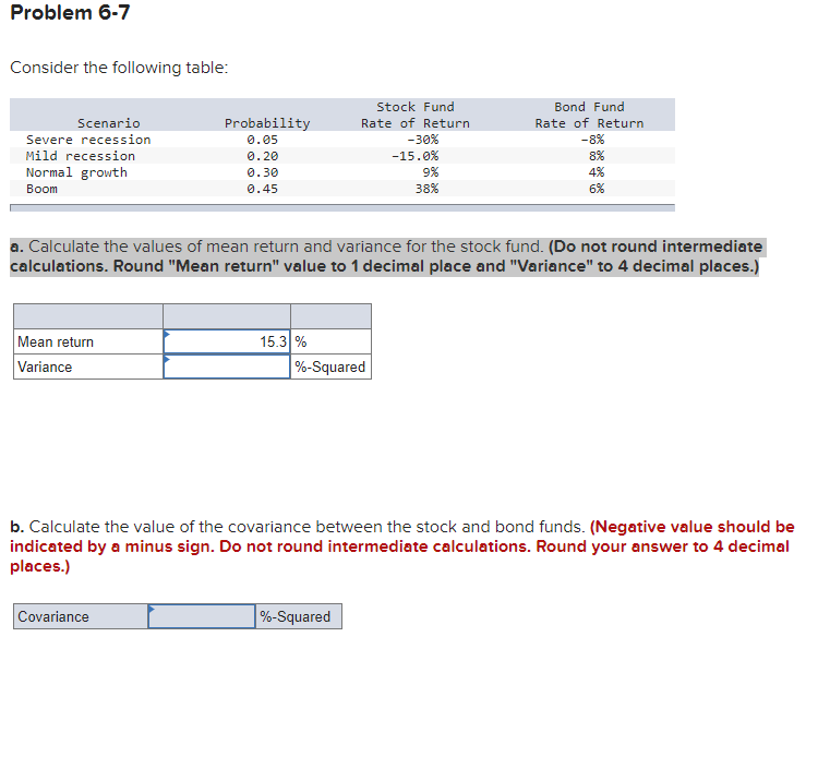 Please show steps by steps on excel Consider the following table: a.