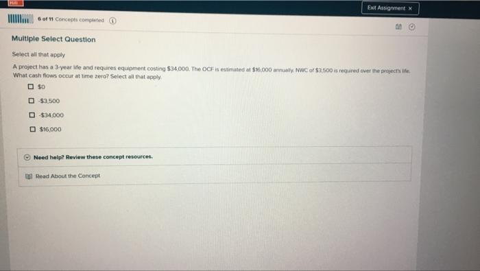  DAME Exit Assignment x Multiple Select Question Select all that apply
