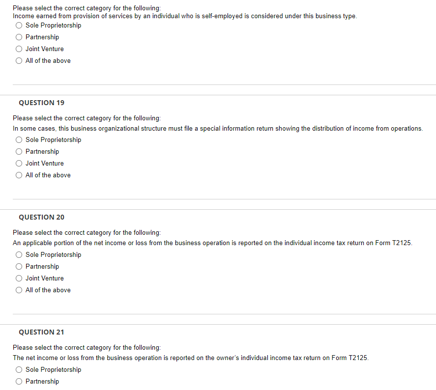 This is for Canada, Ontario Please select the correct category for the