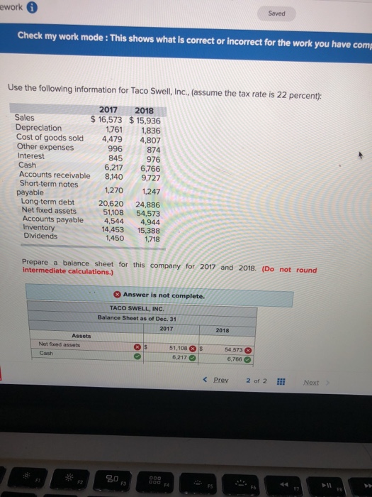  Saved ework Check my work mode : This shows what is