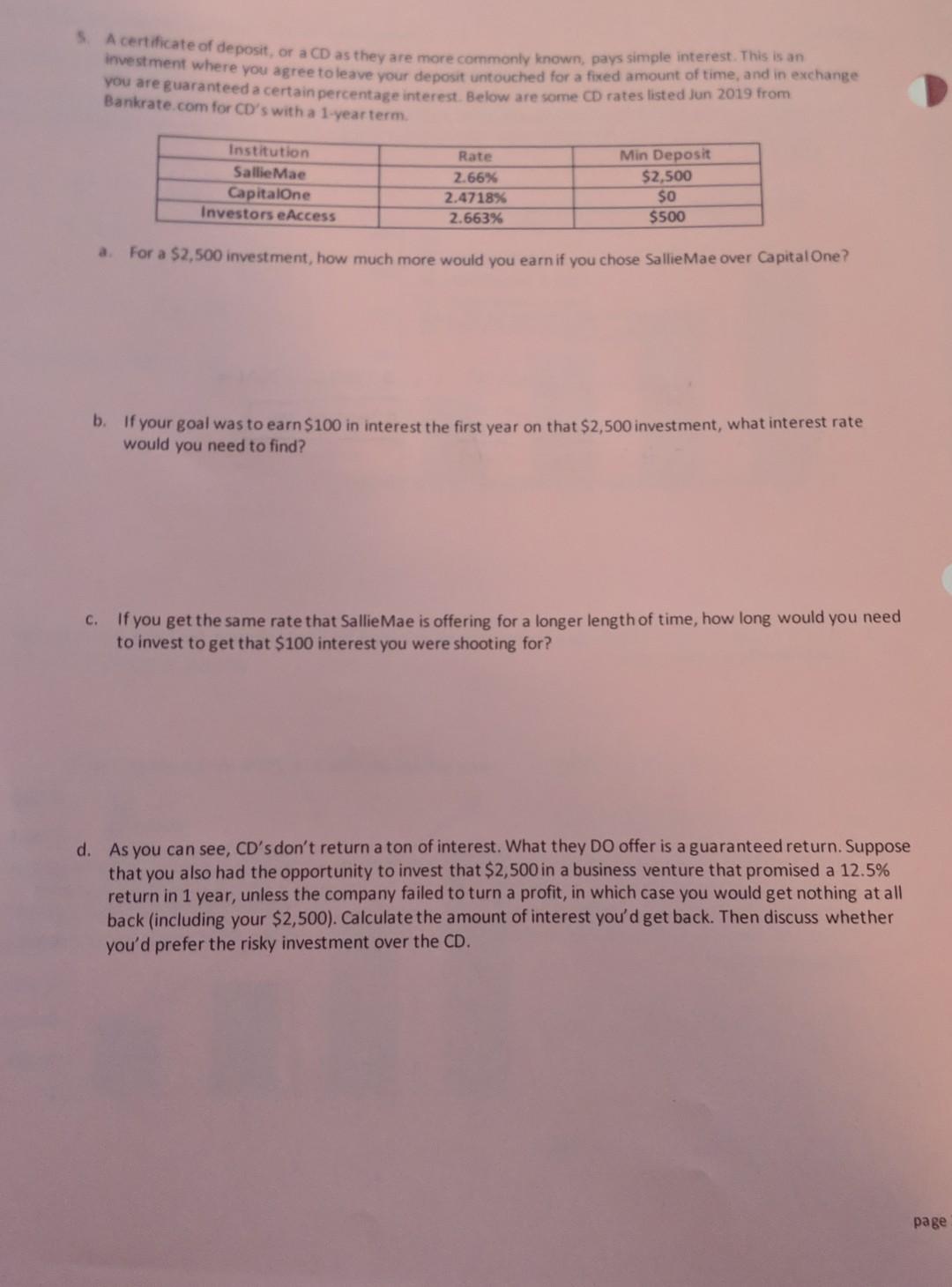 value. Any help would be greatly appreciated. I already got problem 2