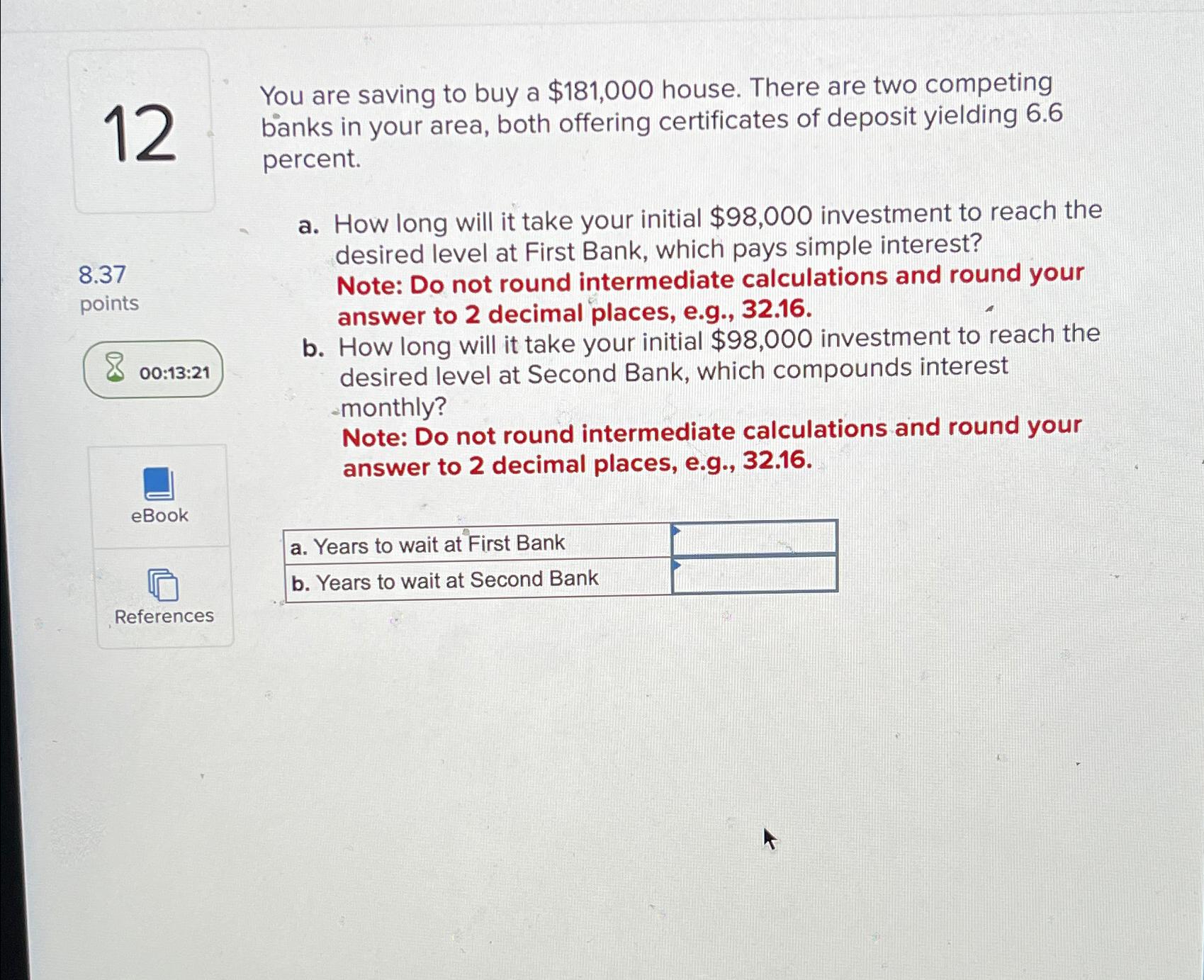  12\ 8.37\ points\ 00:13:21\ _( eBook )\ \\\\sqrt()\ References\ You are