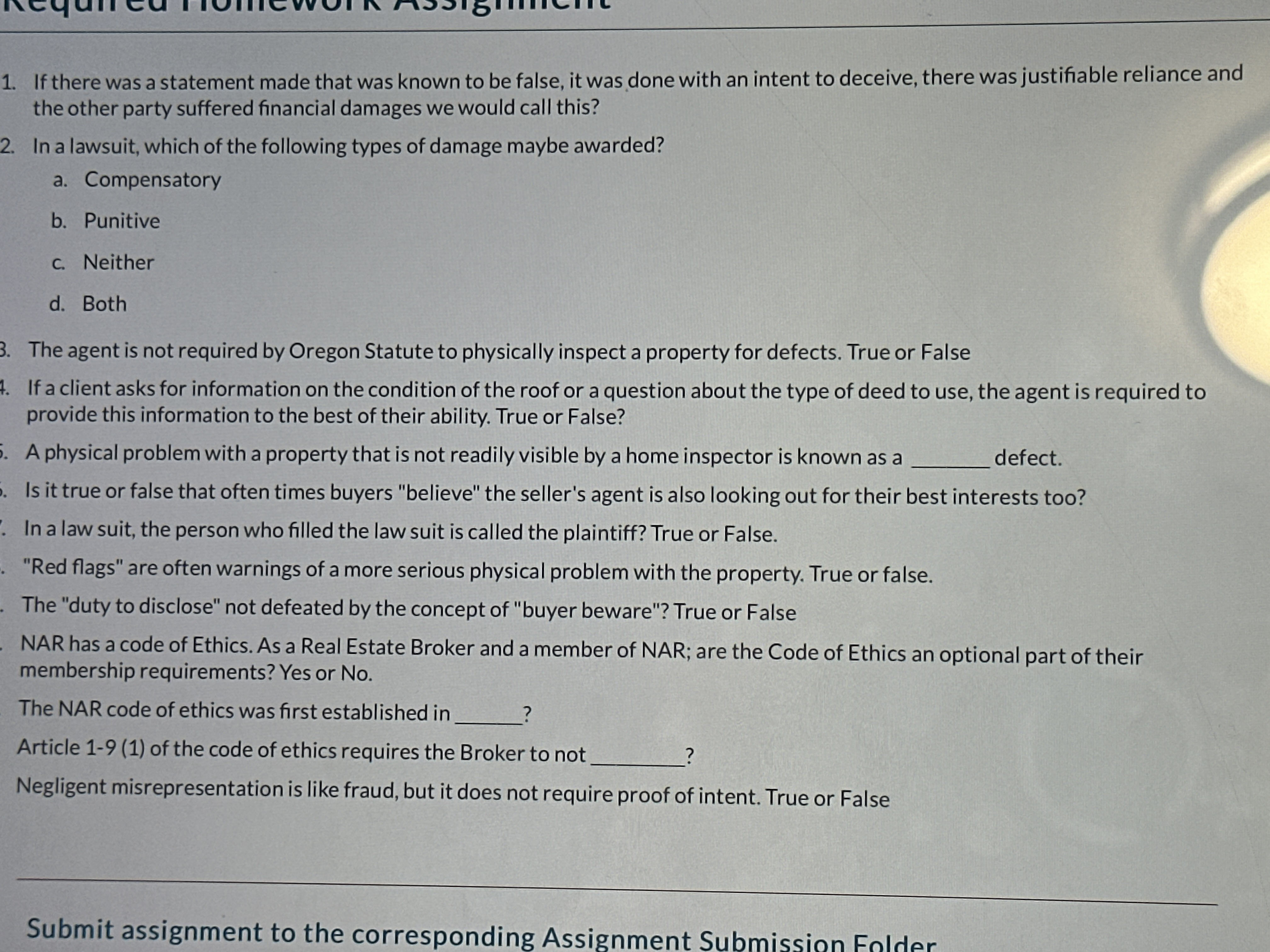  1. If there was a statement made that was known to