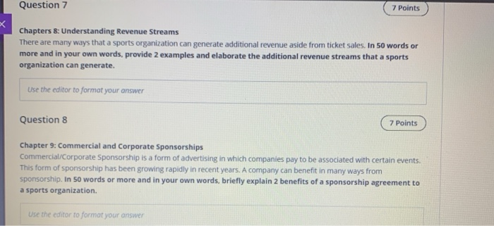 business over a period of time. All of the above. Question 2