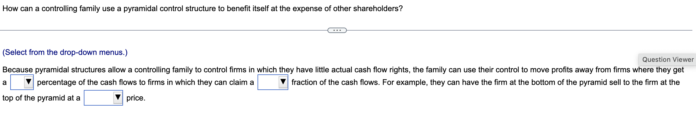  How can a controlling family use a pyramidal control structure to