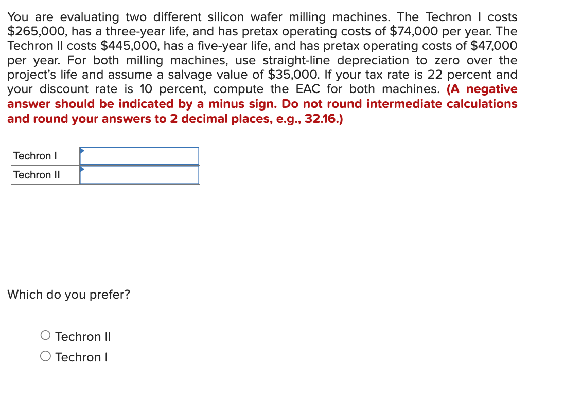 Please show work with excel formulas You are evaluating two different silicon