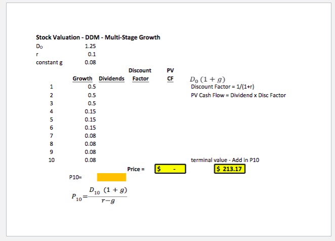 of Microsoft (MSFT) stock using at least a 3-stage (i.e. 3 different