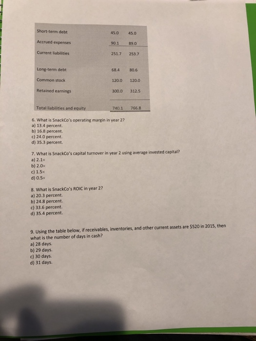 manufacturer of snack foods, to answer the next four questions. Assume an