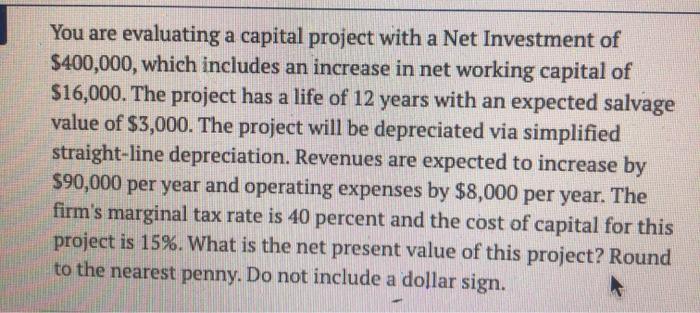  show work and equations no excel sheets You are evaluating a