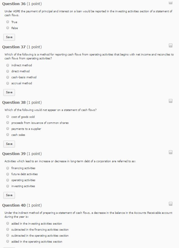 an indirect method statement of cash flows, a gain on the sale