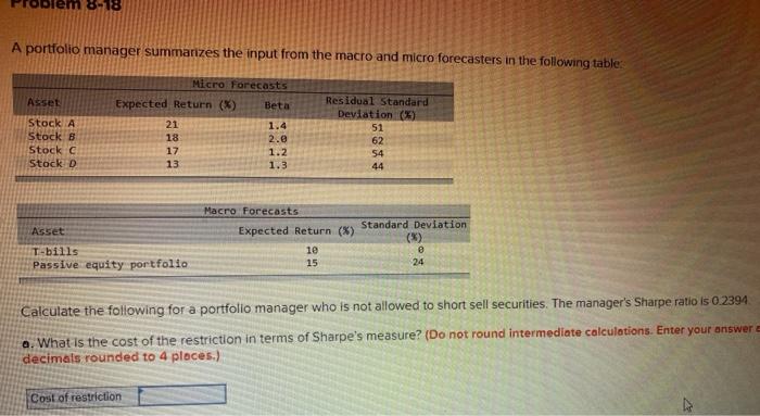 manager sumarizes the input from the macro and micro forecasters in the