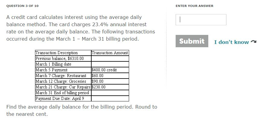 method. The card charges 19.0% annual interest rate on the average daily