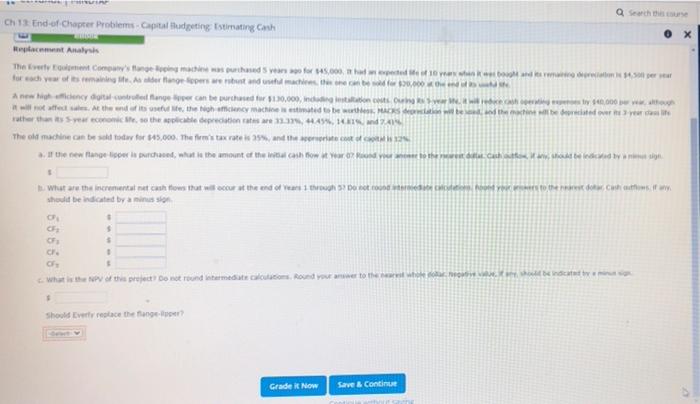i need help solving this a Search Ch? End-of Chapter Problems. Capital